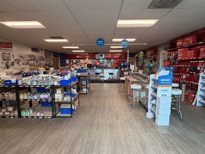 Hughes Supply Denver CO plumbing supply shop interior